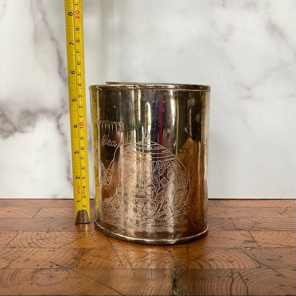 Vintage Oval Silver Tea Storage Container - Picture 6 of 7